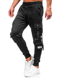 Juodos vyriškos sportinės jogger cargo kelnės Bolf HS7173