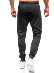 Juodos vyriškos sportinės jogger cargo kelnės Bolf K10283