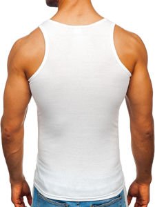 Marškinėliai be rankovių be paveikslėlio balti Bolf NB002