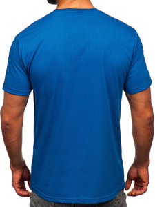Mėlyni medvilniniai vyriški marškinėliai Bolf 14752