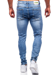 Mėlynos vyriškos džinsinės kelnės slim fit Bolf KA6896S