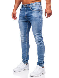 Mėlynos vyriškos džinsinės kelnės slim fit Bolf KA6896S