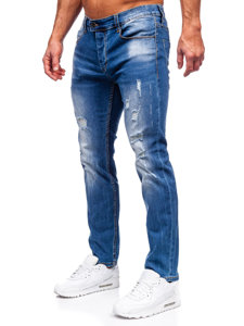 Mėlynos vyriškos džinsinės kelnės slim fit Bolf MP0018B