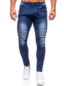 Mėlynos vyriškos džinsinės kelnės slim fit Bolf MP0029B
