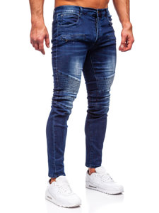 Mėlynos vyriškos džinsinės kelnės slim fit Bolf MP0029B