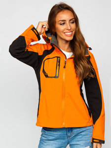 Moteriška demisezoninė striukė softshell oranžinė Bolf 9055