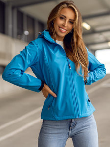 Moteriška demiszoninė striukė softshell mėlyna Bolf AB056