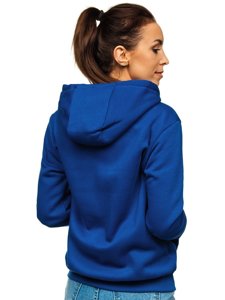 Moteriškas džemperis su gobtuvu tamsiai mėlynas Bolf W03