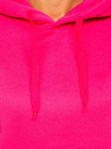Moteriškas džemperis tamsiai rožinis su kengūros kišene Bolf W02B