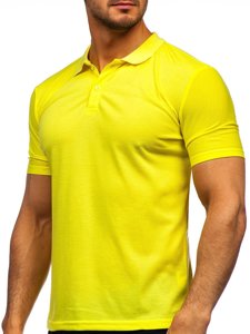 Neoniniai geltoni vyriški polo marškinėliai Bolf GD02