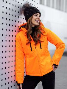 Oranžinė moteriška žieminė sportinė striukė Bolf HH012