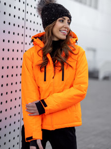 Oranžinė moteriška žieminė sportinė striukė Bolf HH012