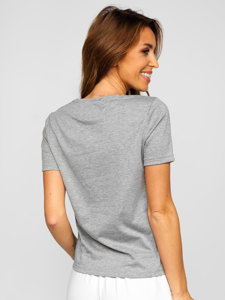 Pilki moteriški marškinėliai be paveikslėlio Bolf SD211