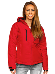 Raudona moteriška žieminė sportinė striukė Bolf HH012