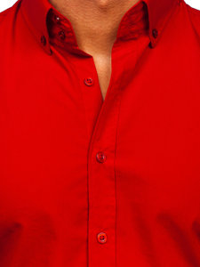 Raudoni vyriški elegantiški marškiniai ilgomis rankovėmis Bolf 5821-1