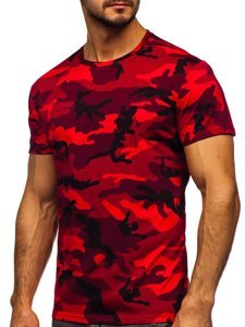 Raudoni vyriški kamufliažiniai marškinėliai Bolf S807