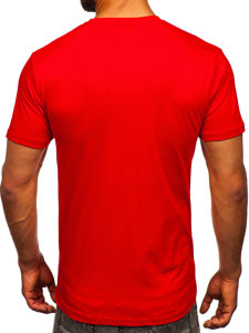 Raudoni vyriški medvilniai marškinėliai Bolf 14701