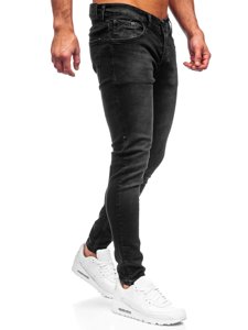 Skinny Fit vyriški džinsai Juoda Bolf R923