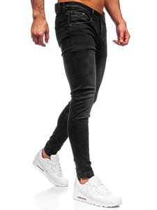 Skinny Fit vyriški džinsai Juoda Bolf R924