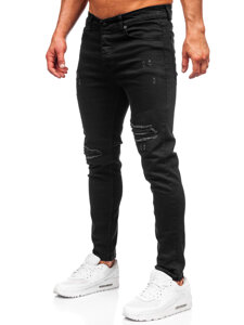 Slim Fit vyriški džinsai Juoda Bolf 6382