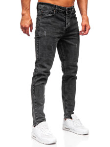 Slim Fit vyriški džinsai Juoda Bolf 6488