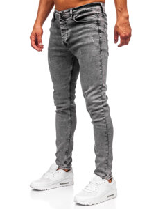 Slim Fit vyriški džinsai Juoda Bolf 6512