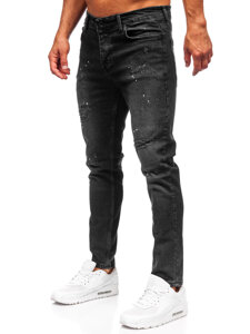 Slim Fit vyriški džinsai Juoda Bolf 6530