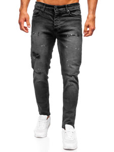 Slim Fit vyriški džinsai Juoda Bolf 6533