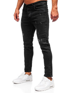 Slim Fit vyriški džinsai Juoda Bolf 6853