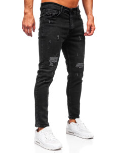 Slim Fit vyriški džinsai Juoda Bolf 6853