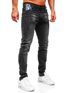 Slim Fit vyriški džinsai Juoda Bolf MP0025N