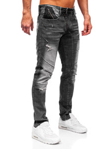 Slim Fit vyriški džinsai Juoda Bolf MP0045N