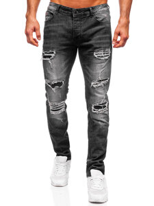 Slim Fit vyriški džinsai Juoda Bolf MP0075N