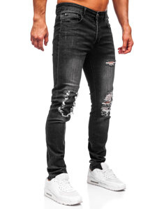 Slim Fit vyriški džinsai Juoda Bolf MP0085N