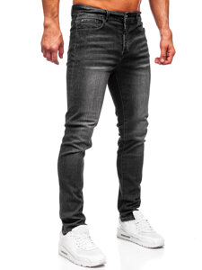 Slim Fit vyriški džinsai Juoda Bolf MP0141N