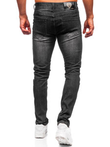 Slim Fit vyriški džinsai Juoda Bolf MP0141N