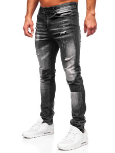 Slim Fit vyriški džinsai Juoda Bolf MP0168N