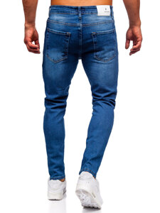 Slim Fit vyriški džinsai Tamsiai mėlyna Bolf 6430