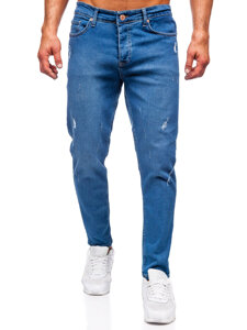 Slim Fit vyriški džinsai Tamsiai mėlyna Bolf 6453