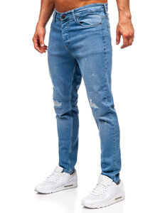 Slim Fit vyriški džinsai Tamsiai mėlyna Bolf 6462