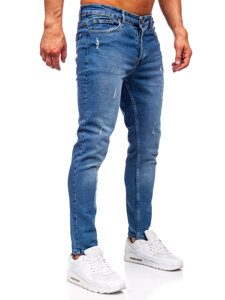 Slim Fit vyriški džinsai Tamsiai mėlyna Bolf 6469