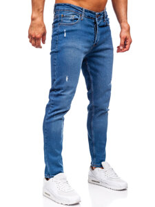 Slim Fit vyriški džinsai Tamsiai mėlyna Bolf 6486