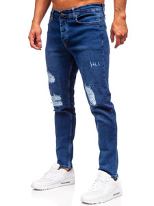 Slim Fit vyriški džinsai Tamsiai mėlyna Bolf 6536