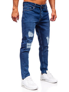 Slim Fit vyriški džinsai Tamsiai mėlyna Bolf 6536