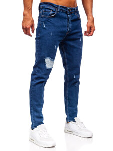 Slim Fit vyriški džinsai Tamsiai mėlyna Bolf 6553