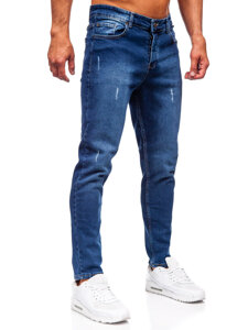 Slim Fit vyriški džinsai Tamsiai mėlyna Bolf 6558