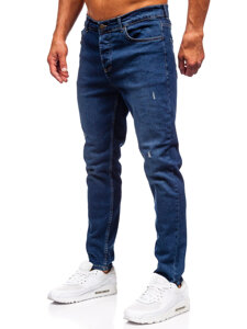 Slim Fit vyriški džinsai Tamsiai mėlyna Bolf 6561