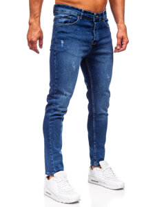 Slim Fit vyriški džinsai Tamsiai mėlyna Bolf 6564-1