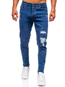 Slim Fit vyriški džinsai Tamsiai mėlyna Bolf 6565