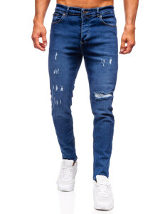 Slim Fit vyriški džinsai Tamsiai mėlyna Bolf 6566-2